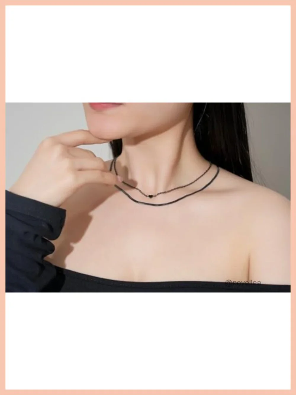 Gold Plated Layered Herringbone Chain Necklace Set with Heart Pendant